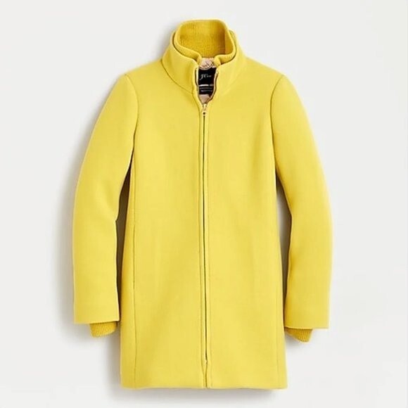 J. Crew Stadium Cloth Wool Cocoon Coat Citron Yellow Size 4 - Picture 2 of 11